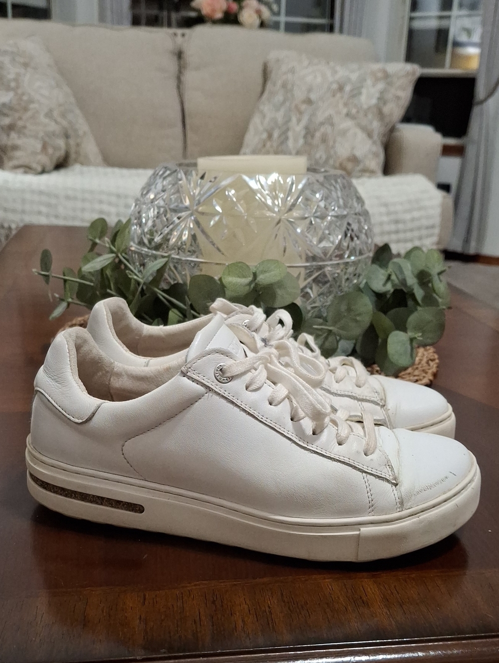 Birkenstock Bend Low White Leather Low-Top Sneakers Size 37 Size L6